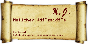 Melicher Józsiás névjegykártya